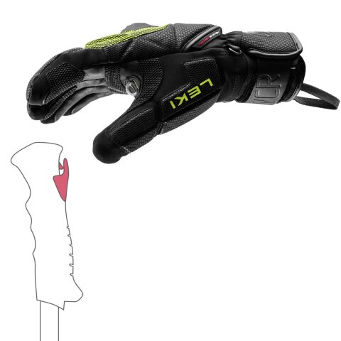 SKI RUKAVICE LEKI WC RACE COACH 3D BlkIce Lemon