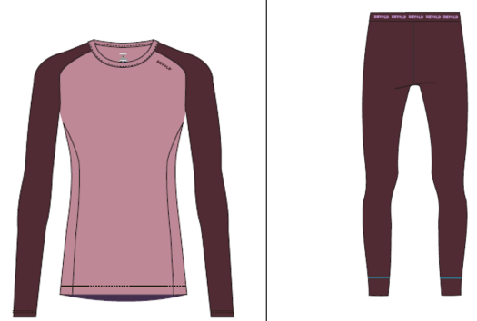 SKI VEŠ DEVOLD MULTI SPORT MERINO SET JR Port/Fox