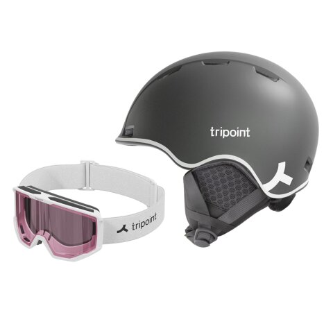 KACIGA + MASKA TRIPOINT JR Blk Pink Lens s1